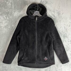 Spyder Black Plush Fleece Hoodie Medium Full Zip Comfy‎ Soft Cozy Comfy Lounge